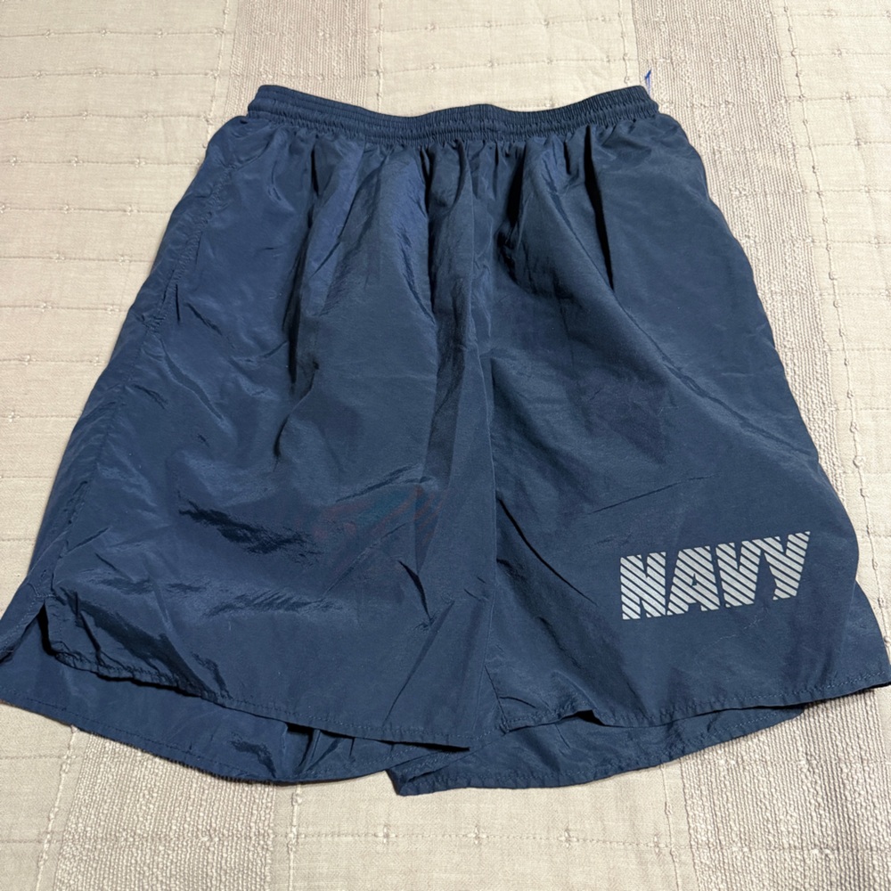 Official NAVY Men's Athletic Shorts Navy Blue Size Medium